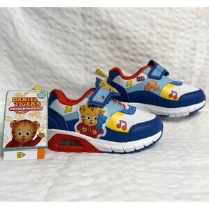 Daniel Tiger Toddler Light Up Athletic Sneakers w Strap Sizes 6,7,9 Kids Shoes